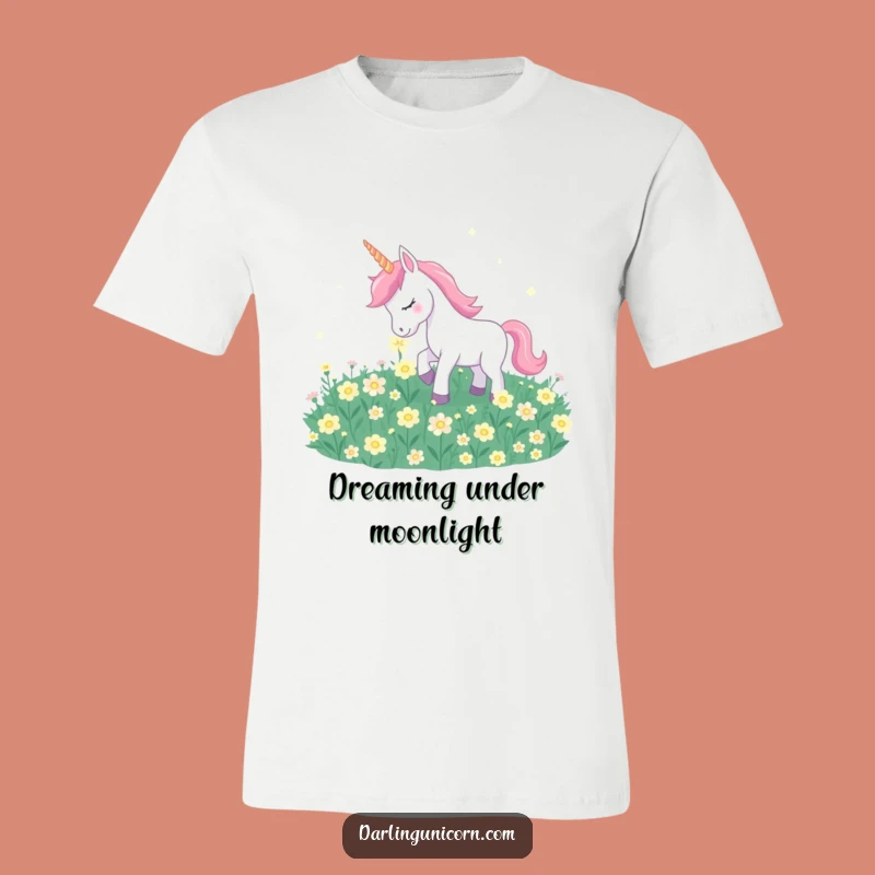 Funny Unicorn Moonflower T-Shirt: Gentle Nuzzle, Dreamy Nature Tee