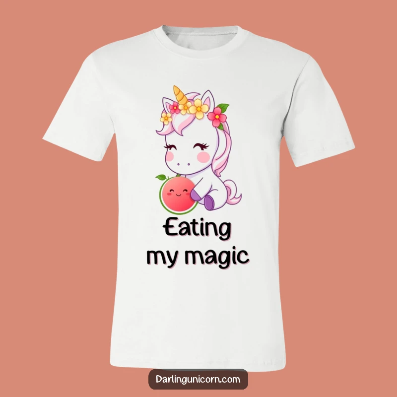 Funny Unicorn Flower Crown T-Shirt: Sweet Nibble Magic, Ideal Funny Gift