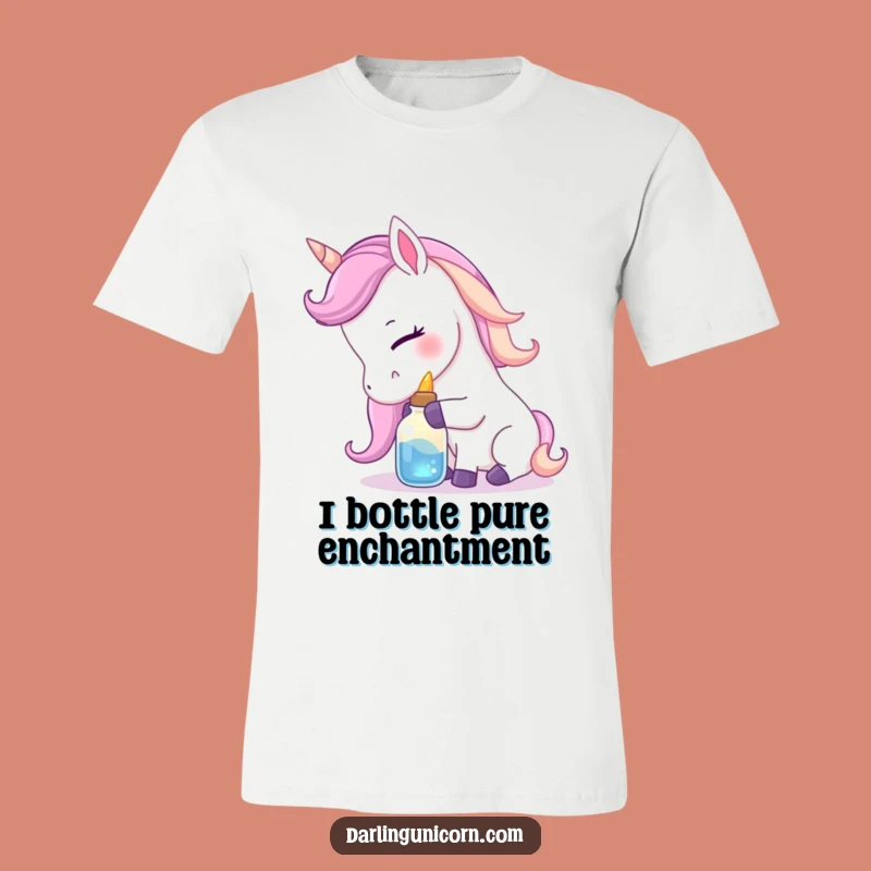 Funny Gentle Unicorn Nuzzling Potion T-Shirt - Affectionate Magical Creature Tee