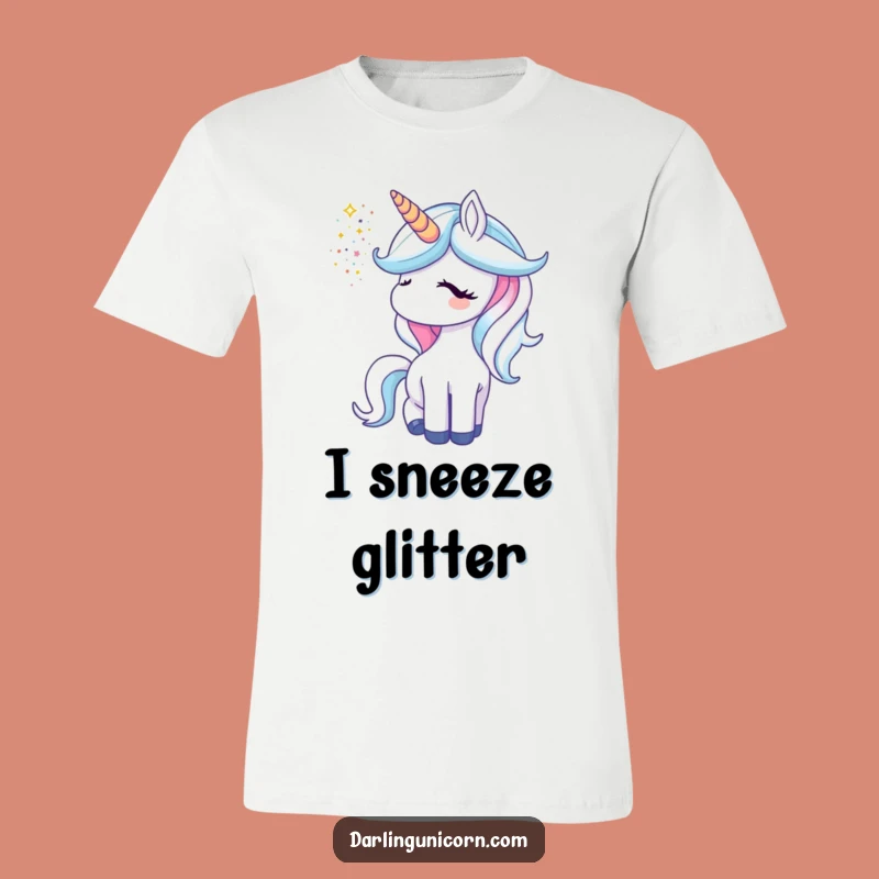 Funny Unicorn Glitter Horn T-Shirt: Sparkle Shower, Magical Gift Tee