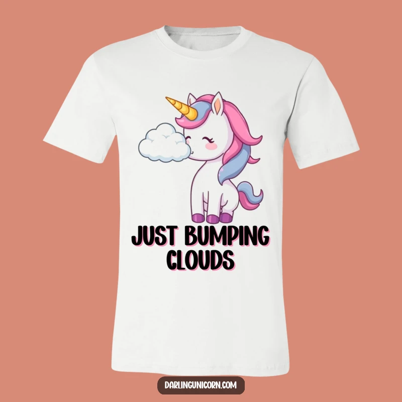 Funny Unicorn Cloud Nudge T-Shirt: Playful Sky Dreamer Tee