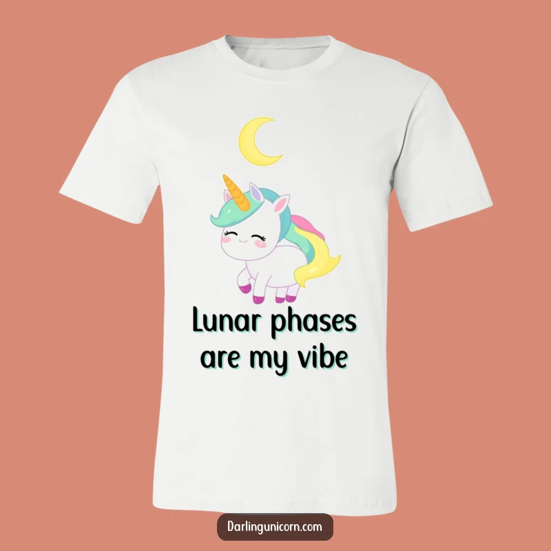 Funny Unicorn Peaceful Moon Tee - Serene Night Design, Dreamy Funny Gift