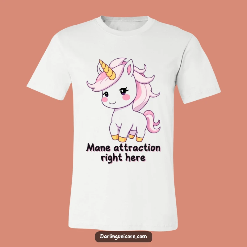 Funny Unicorn T-Shirt: Happy Smile Tossing Starry Mane Gift