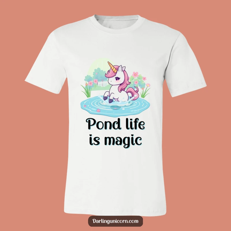 Funny Splashing Unicorn T-Shirt - Magical Pond Fun, Perfect Playful Gift!