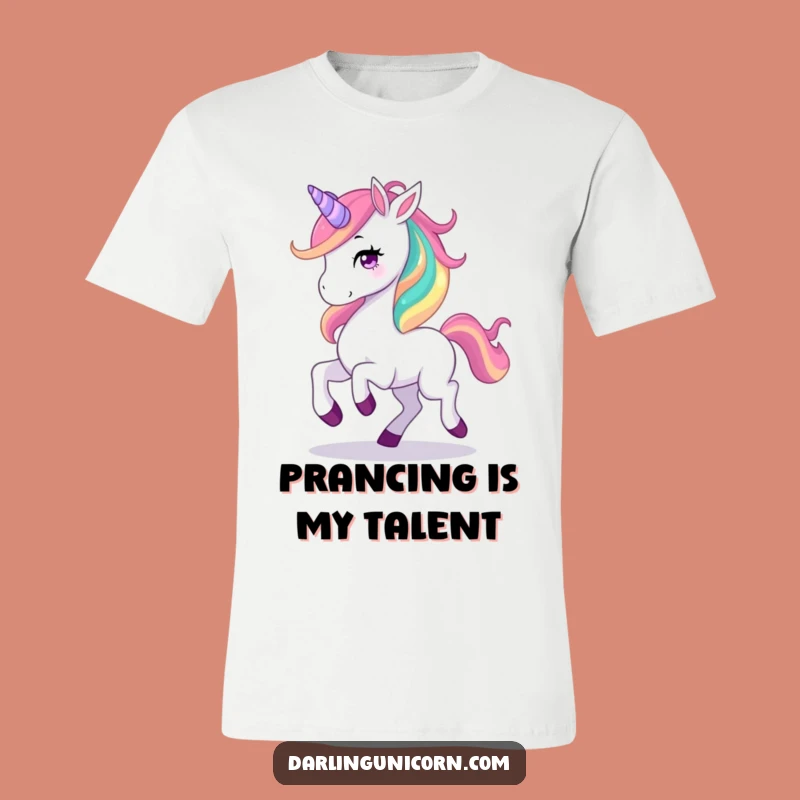 Funny Unicorn Rainbow Mane T-Shirt: Happy Prancing Creature, Ideal Funny Gift