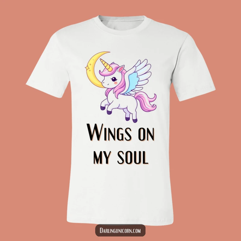 Funny Kawaii Unicorn Moon Soar T-Shirt: Wear Cosmic Dreams and Magic - Ideal Funny Gift