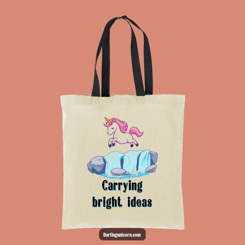 Funny Kawaii Unicorn Waterfall Leap Tote Bag: Carry Magic and Enchantment - Super Funny Gift