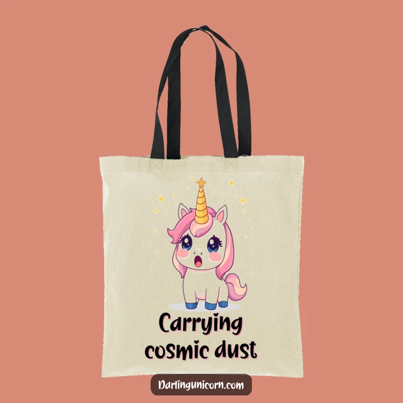 Funny Surprised Unicorn Stardust Tote Bag: Carry Magic Everywhere