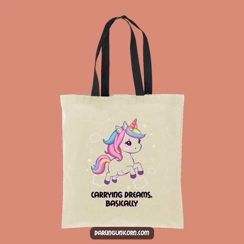 Funny Kawaii Unicorn Rainbow Gallop Tote Bag: Carry Your Magic and Laughs - Great Funny Gift