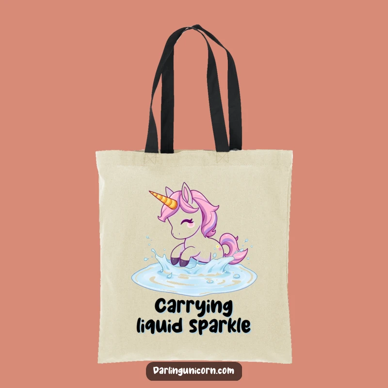 Funny Unicorn Tote Bag - Playful Splash Design, Practical Funny Gift for Essentials
