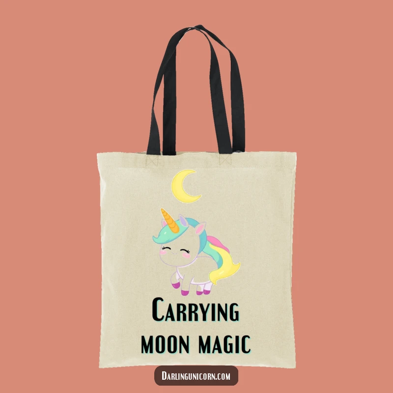 Funny Unicorn Tote Bag - Serene Moon Design, Stylish Funny Gift for Essentials