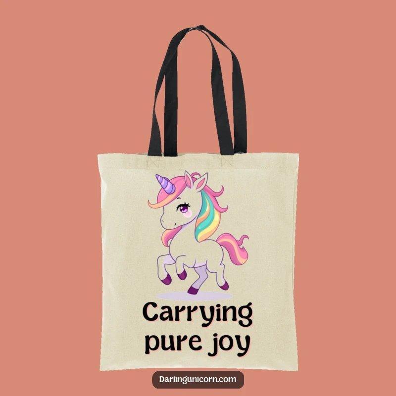 Funny Unicorn Rainbow Mane Tote Bag: Prancing Joy, Eco-Friendly Funny Gift