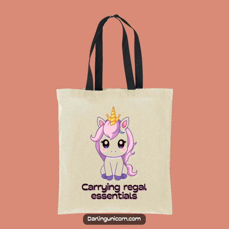 Funny Gentle Unicorn Crown Tote Bag: Carry Your Crown with Grace!
