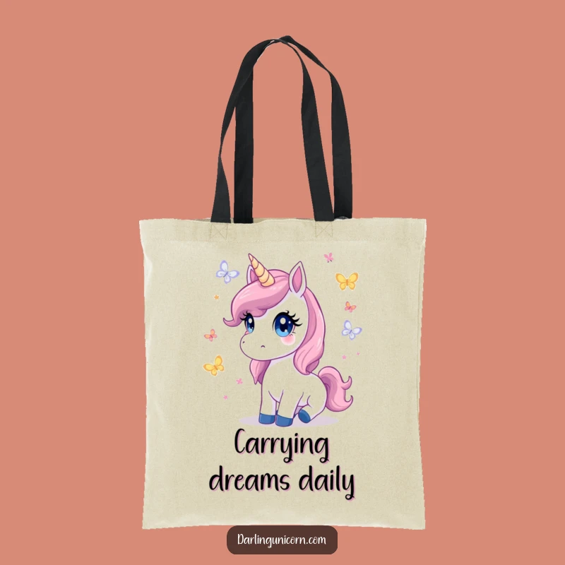 Cute Unicorn Butterfly Tote Bag: Innocent Eyes Accessory, Stylish Whimsical Gift
