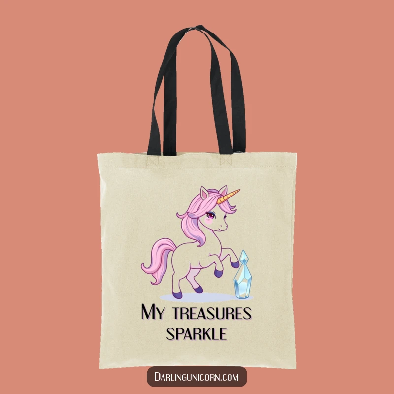 Funny Flowing Tail Unicorn Crystal Tote Bag: Carry Enchantment and Humor!