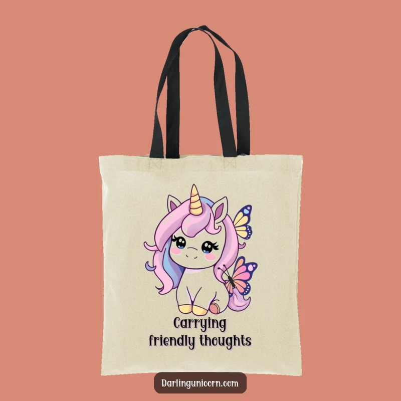 Funny Kind Unicorn Butterfly Tote Bag: Carry Kindness, Gentle Everyday Gift