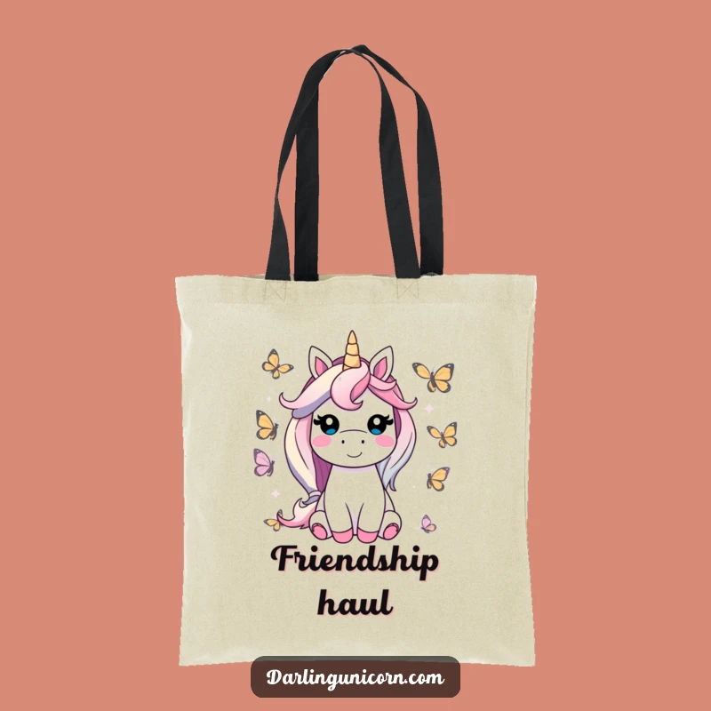 Funny Unicorn Butterfly Friend Tote Bag: Carry Contentment & Magic Daily