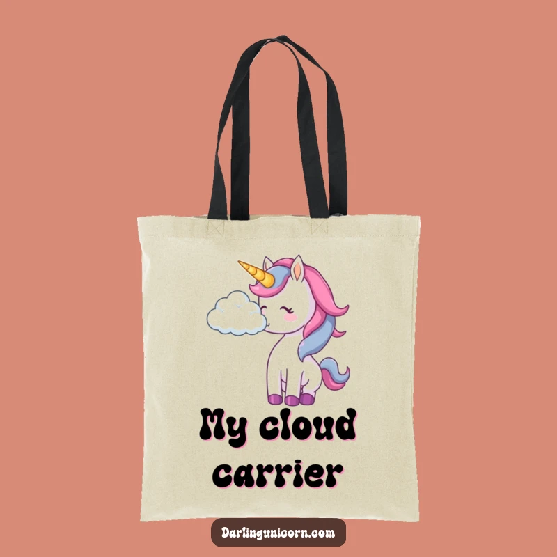 Funny Unicorn Cloud Nudge Tote Bag: Whimsical Style, Dreamy Gift