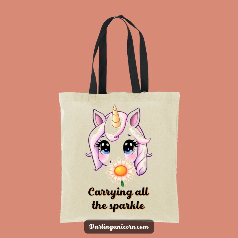 Funny Unicorn Daisy Sniff Tote Bag: Charming Design, Ideal for Shopping, Funny Gift