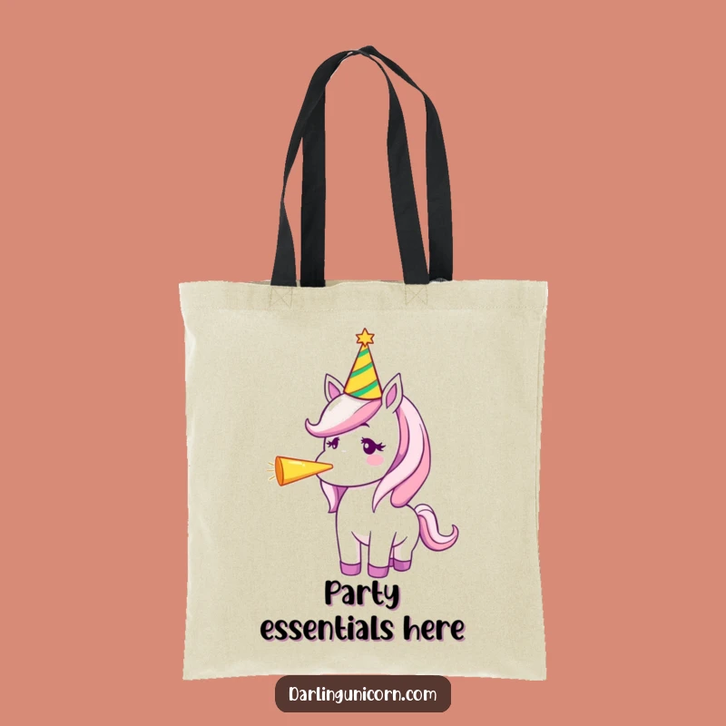 Funny Unicorn Party Hat Tote Bag: Celebration Ready, Practical Funny Gift