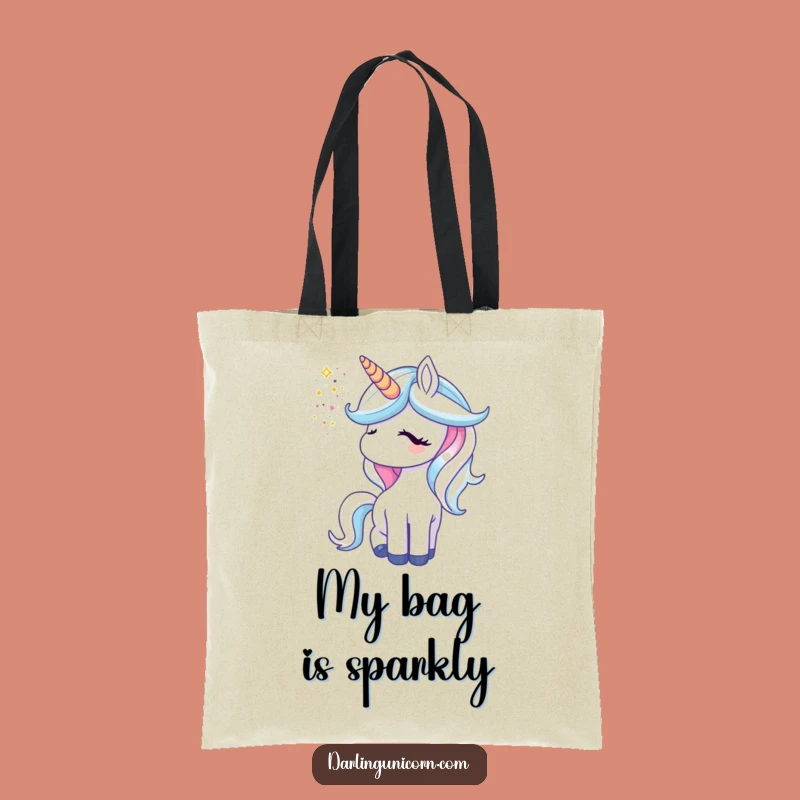 Funny Unicorn Glitter Horn Tote Bag: Sparkly Style, Practical Magic Gift